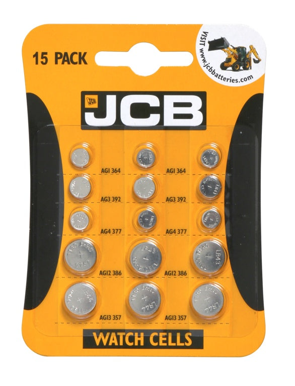JCB Alkaline Watch Batteries 15pk