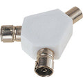 TV Aerial 2 Way Coax Splitter