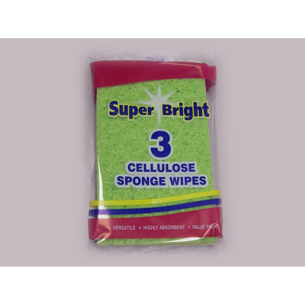 Superbright Cellulose Sponge Wipes Pk3