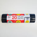 20 Black Refuse Sacks / Bin Bags 50L
