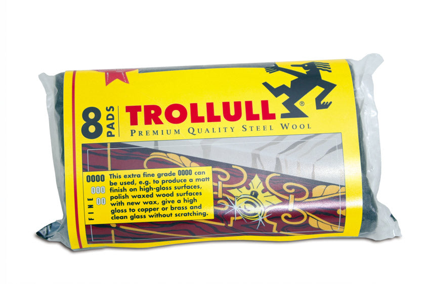 Trollull Steel Wool Utility Pads Grade 1 Pk8