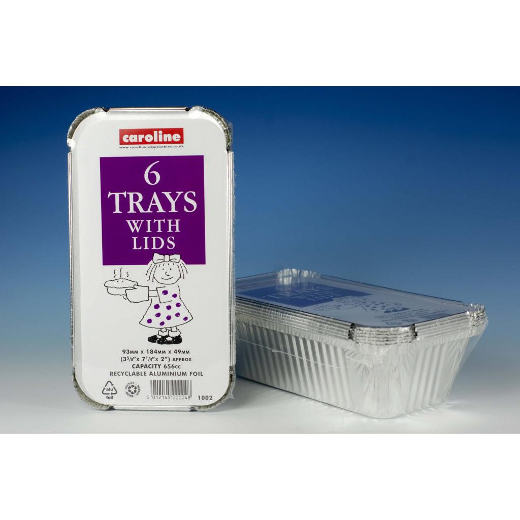 Caroline Aluminium Foil Trays With Lids Pack Of 6